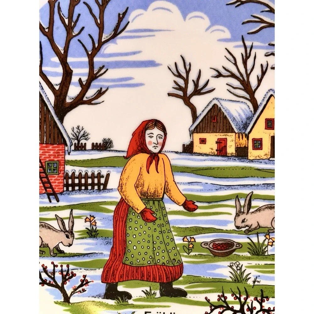 Vintage 1980 Kahla Germany Spring Plate Geldersheim Intl. Hike Frühlings Scene